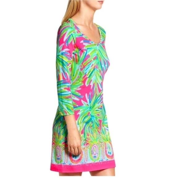 Lilly Pulitzer Beacon Tiki Shift Dress Palm Tree Pineapple Tropical Print - Picture 3 of 6
